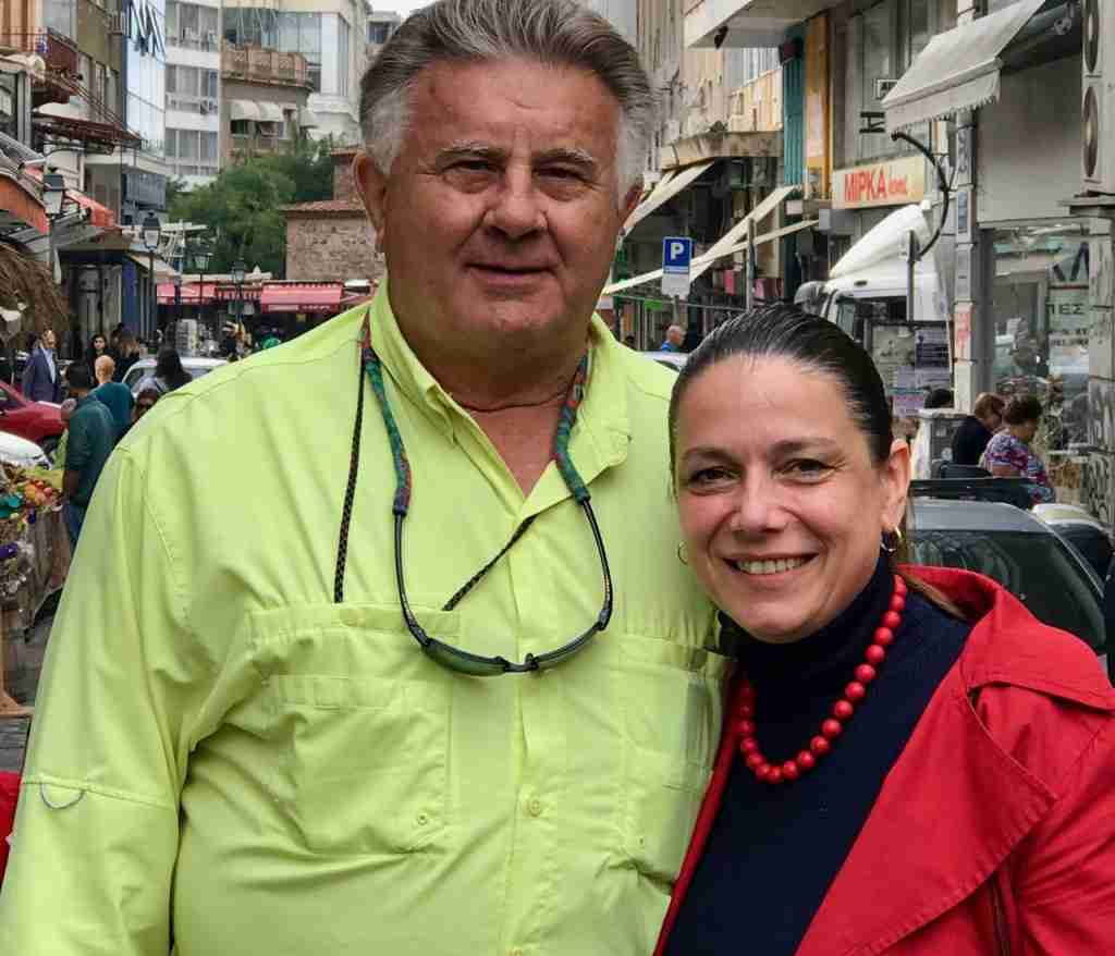 The author with Sofia Bournatzi of Pass Partout Tourism Marketing, Thessaloniki