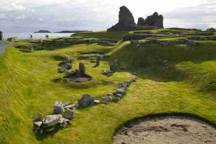 Iron age home built over bronze age home, The Shetland Islands