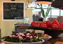 Salads on the counter top, Kipos Restaurant