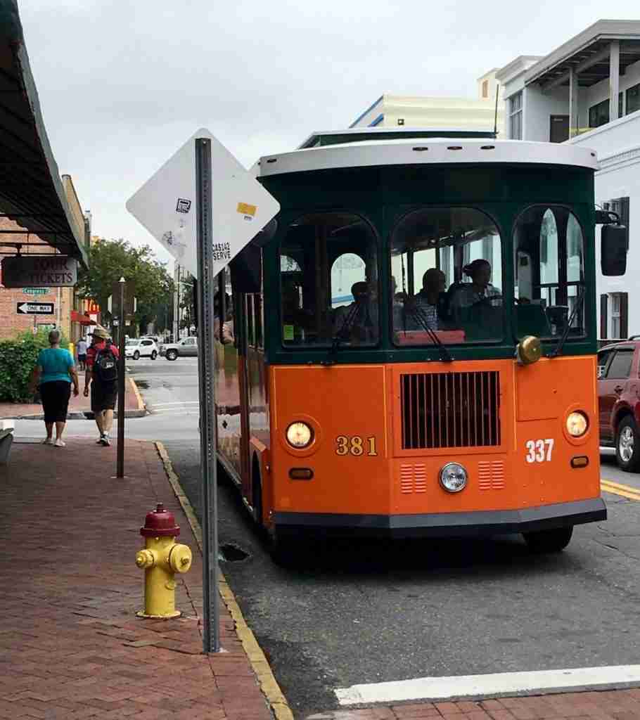 Historic Tours of America trolley outside the museum