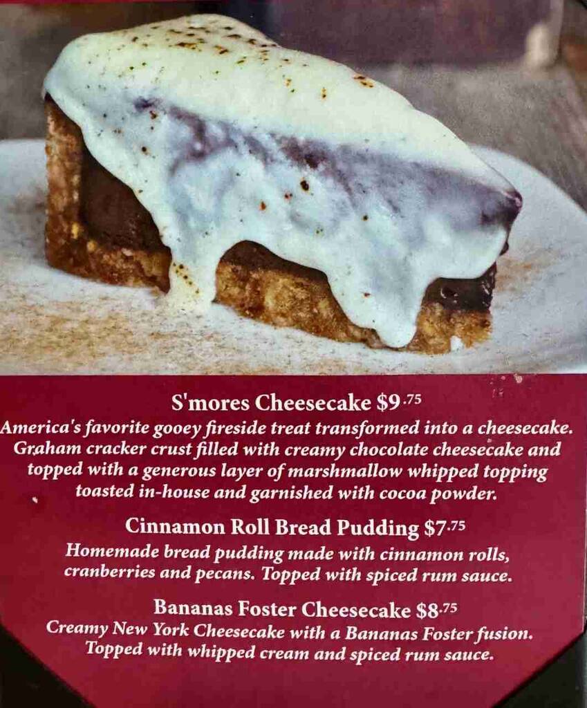 Desserts and S'mores, Half Shell Oyster House, Hattiesburg